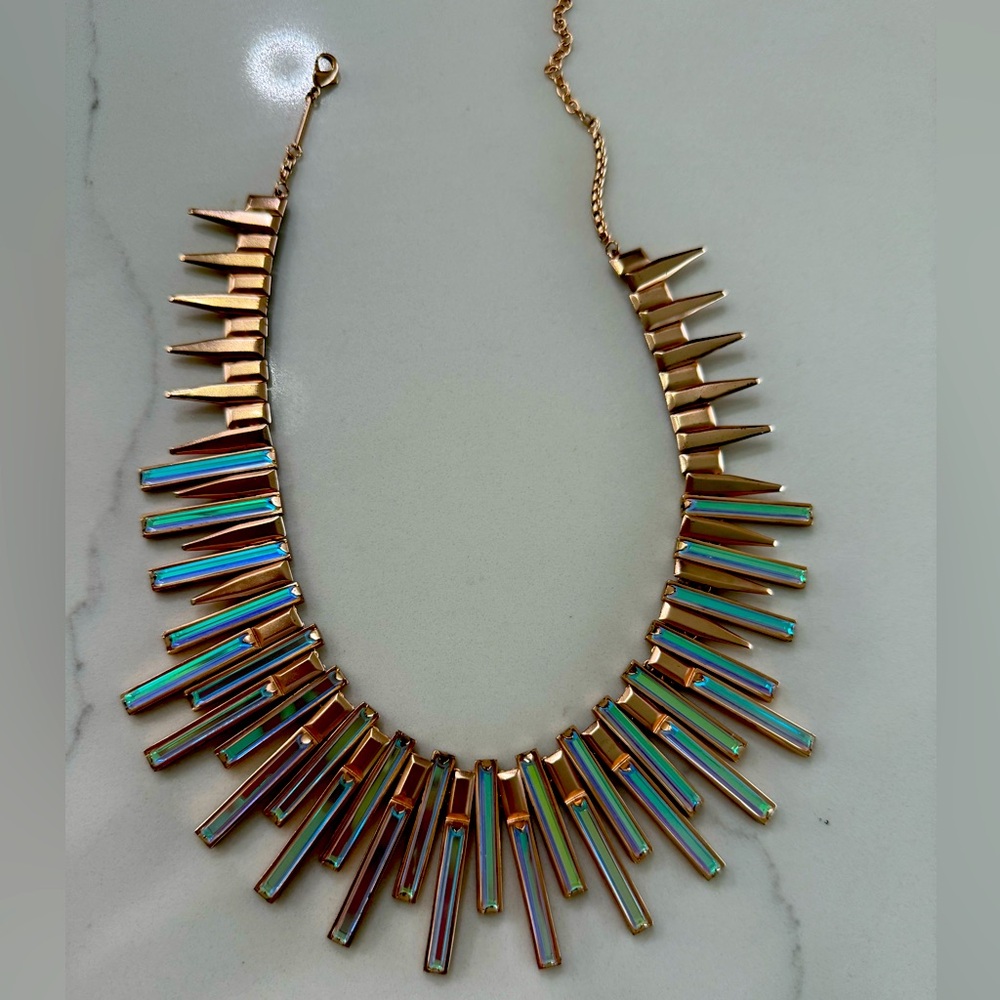 Kendra Scott Kaplan Necklace Gold Dichroic Glass